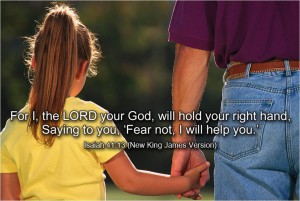 Isaiah 41.13 - little girl holding father's hand