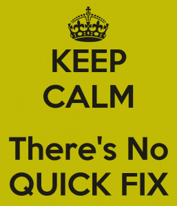 Keep Calm - No Quick Fix