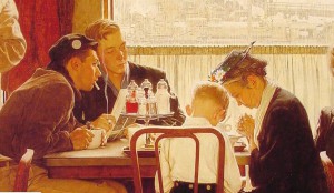 Saying Grace by Norman Rockwell from Saturday Evening Post November 24, 1951